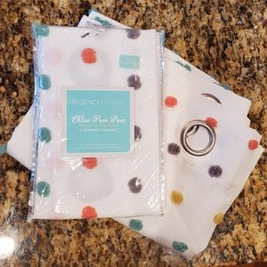 3pc Pom Pom Valance Set